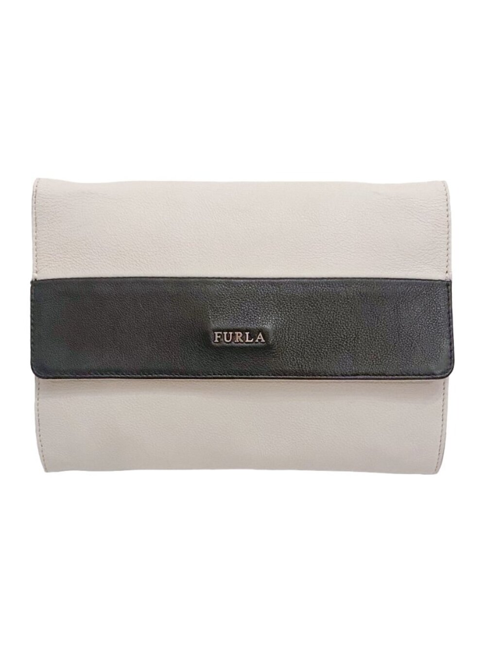 Furla Vintage Colorblock Leather Envelope Crossbody Bag Clutch